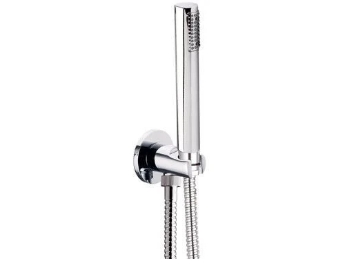 KIT DOCCIA SET CON PRESA ACQUA TONDA OTTONE CROMATA "REMER" CORDINA E DOCCETTA ABS