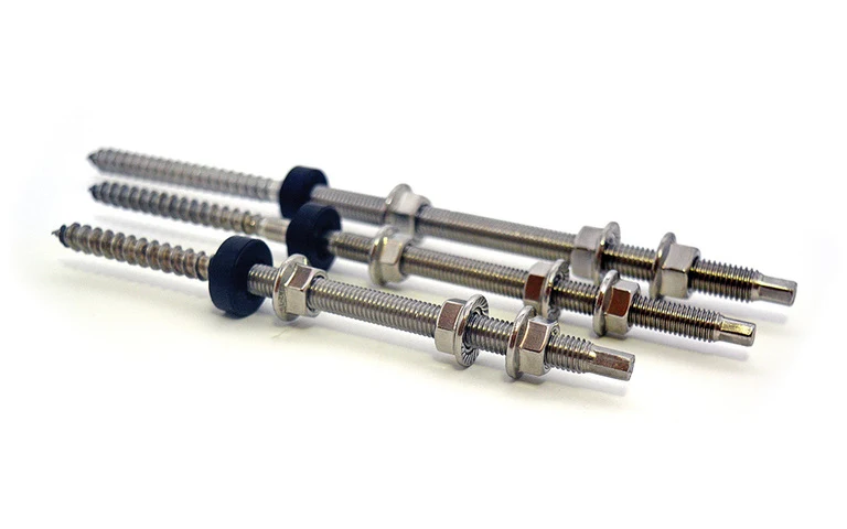 VITE INOX A2 DOPPIO FILET FIXECO M10X200 CON DADI INOX E GUARNIZIONE EPDM