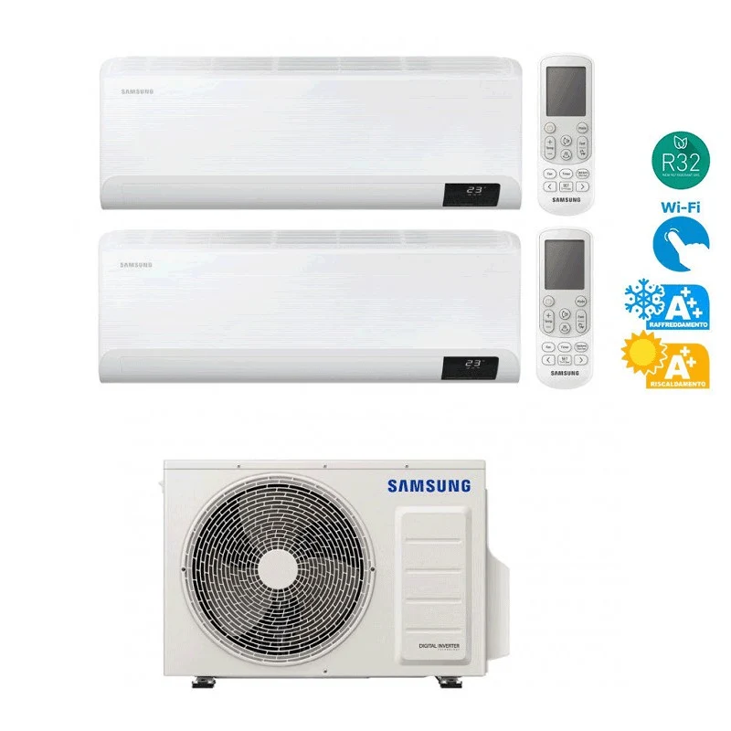 CONDIZIONATORE SAMSUNG CEBU DUAL SPLIT 9000+9000 BTU WIFI R32 AJ050TXJ2KG A+++/A++