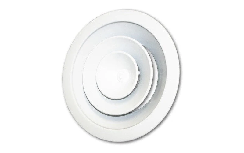 DIFFUSORE CIRCOLARE A CONI REGOLABILI VERNICIATO BIANCO DIAMETRO 250 MM