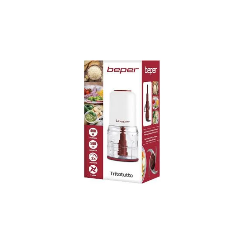 Tritatutto Beper BP.552 – Mini Robot con Doppia Lama in Acciaio Inox