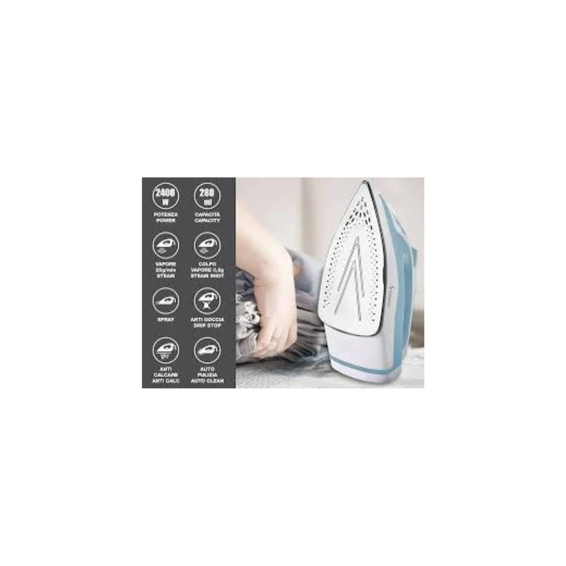 Ferro da Stiro Beper P204FER002 2400 W – Piastra Acciaio Inox, Anticalcare e Vapore Regolabile