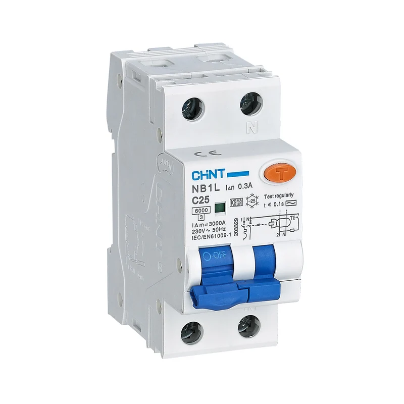 INTERRUTTORE MAGNETOTERMICO DIFFERENZIALE CHINT NB1L2/C32-1PN-6-AC30 1P+N 32A 30MA 6KA CURVA C TIPO AC