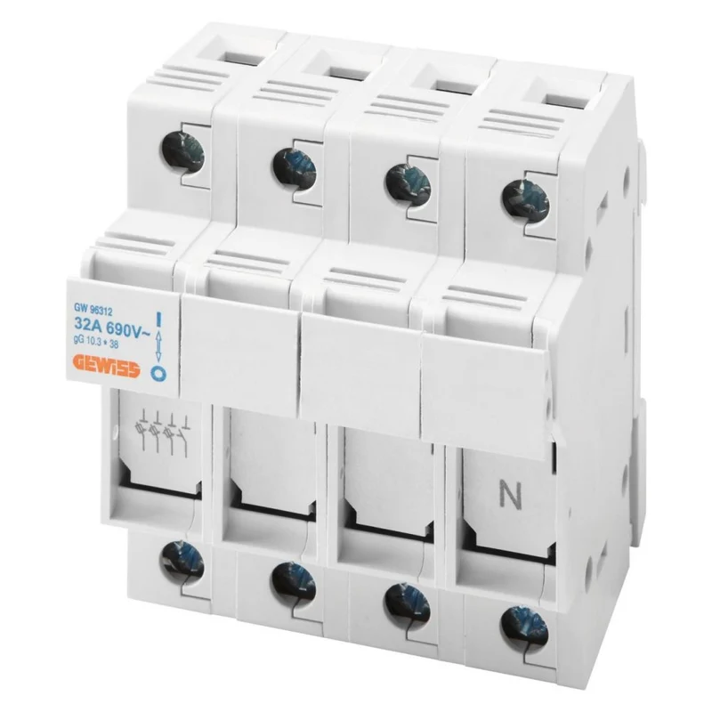 PORTAFUSIBILE SEZIONABILE GEWISS - 3P+N 10,3X38 690V 32A - 4 MODULI