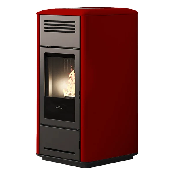 TERMOSTUFA A PELLET EDILKAMIN MILLA H15 CERAMICA BORDEAUX 15,3 KW