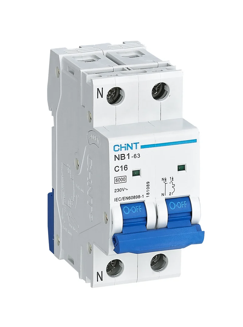 INTERRUTTORE MAGNETOTERMICO CHINT NB1-63/C25-1PN-6 1P+N 25A 6KA CURVA C 2 MODULI