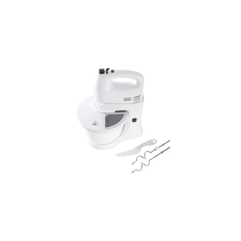 Black+Decker Sbattitore Mixer con Ciotola Rotante 300 W – 5 Velocità + Funzione Turbo, Fruste in Acciaio, Mixer da Cucina