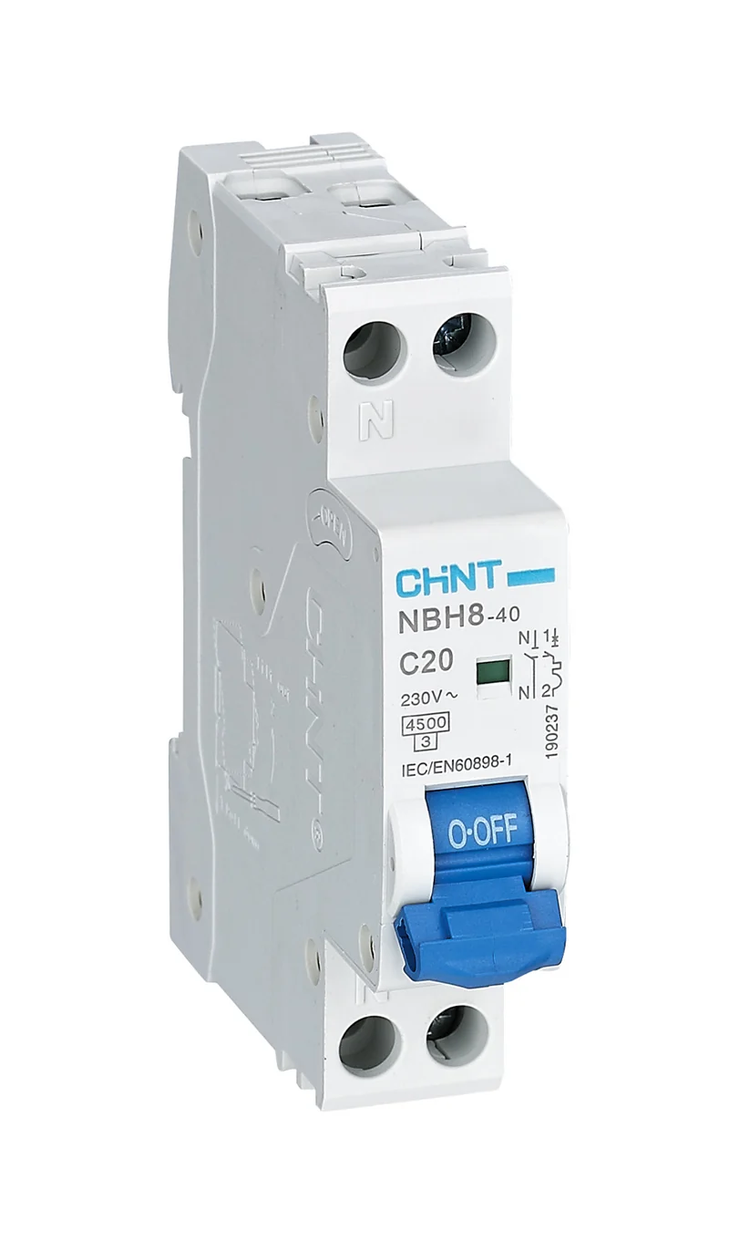 INTERRUTTORE MAGNETOTERMICO COMPATTO CHINT NBH8-40/C32-1PN-4,5 1P+N 32A 4,5KA CURVA C 1 MODULO