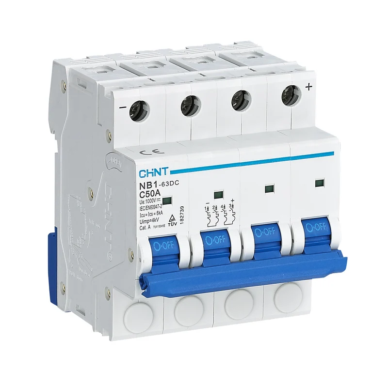 INTERRUTTORE MAGNETOTERMICO CHINT NB1-63/DC40-4P-6 4P 40A 1000VDC 6KA