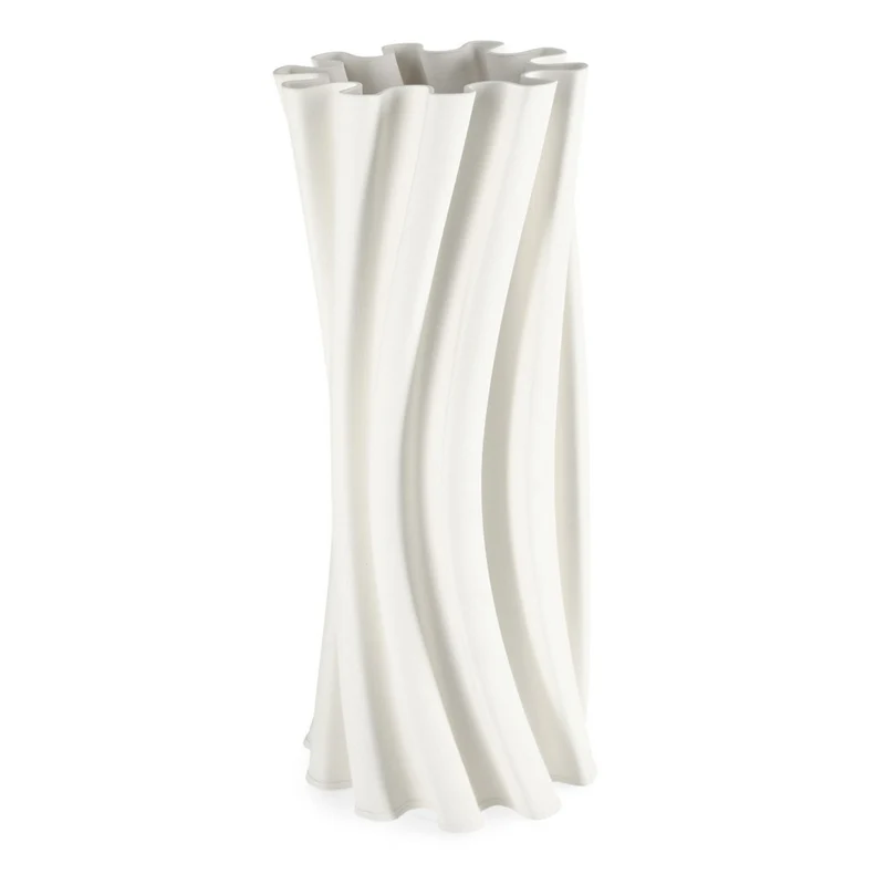 Vaso "Haylee" in ceramica stampata in 3D per arredo interno h 47 cm