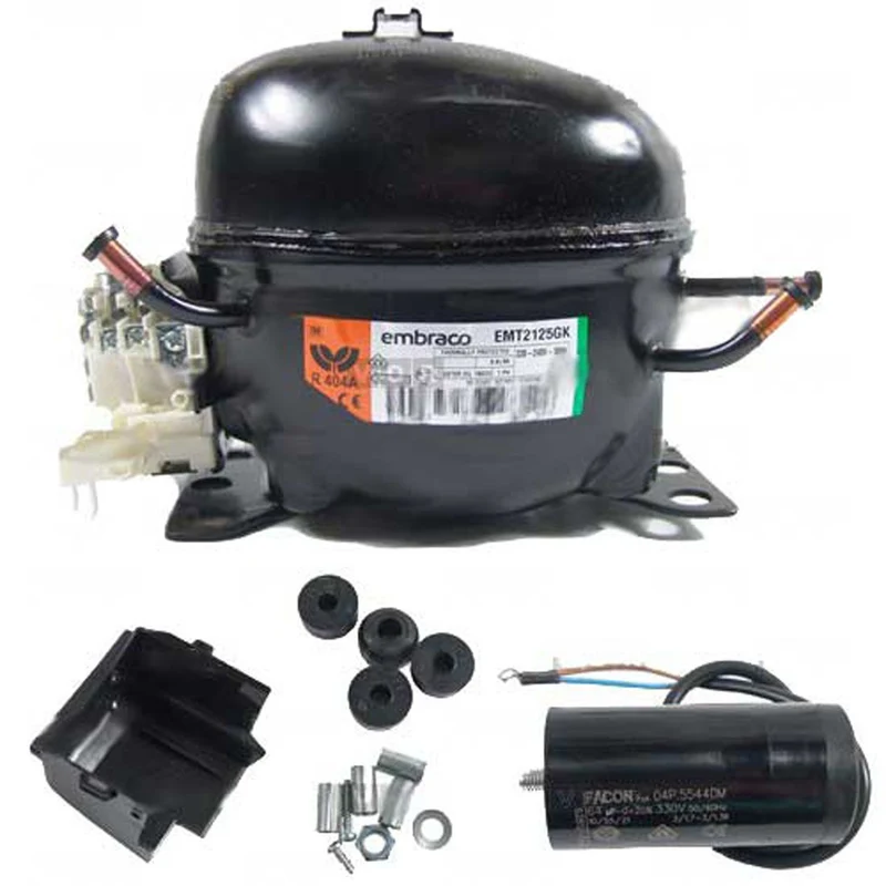 COMPRESSORE ERMETICO EMBRACO EMT2125GK GAS R404A-R507-R452A HP 1/3