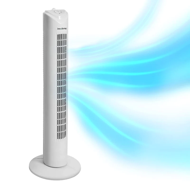 Innoliving Bimar Ventilatore a Torretta 3 Velocità INN-504 con Timer 120 Minuti, Ventilatore a Colonna con Oscillazione Automatica 90°, Potenza 45W, Altezza 78cm, Ventilatore a Torre Efficiente e Silenzioso