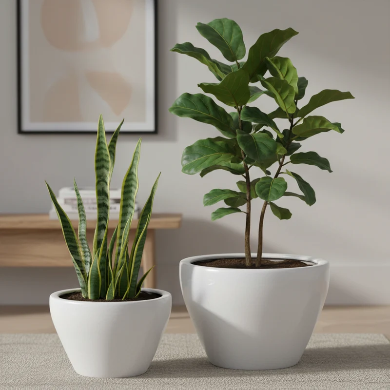 Set 2 vasi decorativi "Svas" per piante e fiori arredamento moderno