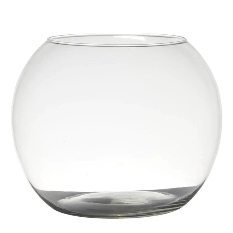 Vaso in vetro rotondo e sferico per acqua, fiori e piante Ø 25 x h 20 cm