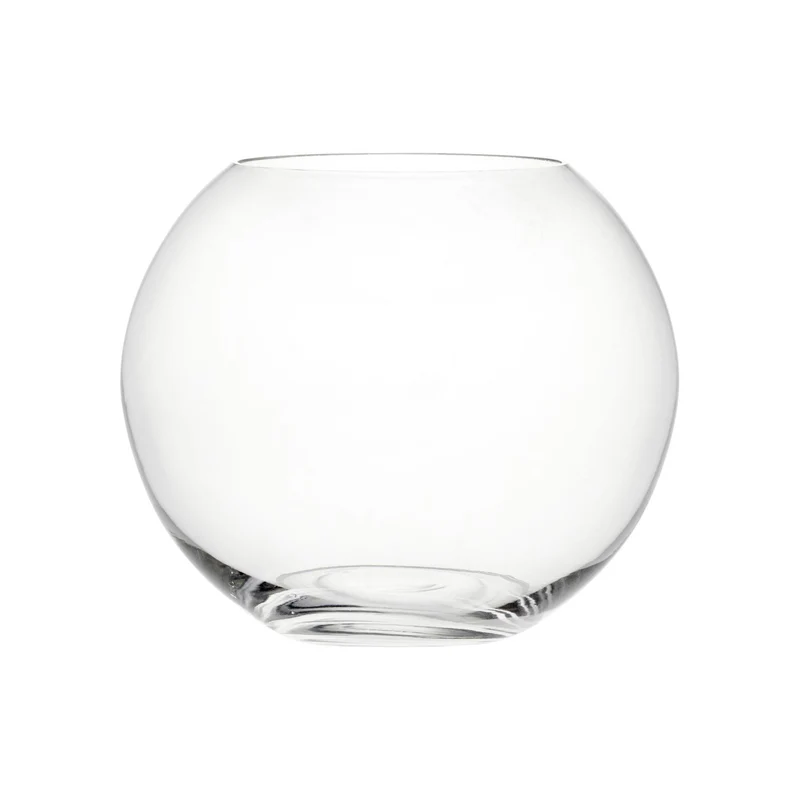 Vaso in vetro rotondo e sferico per acqua, fiori e piante Ø 21 x h 17 cm