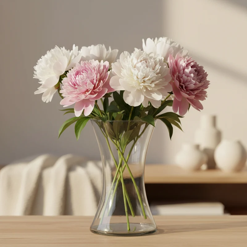 Vaso in vetro stretto al centro per acqua, fiori e piante Ø 12 x 26 cm