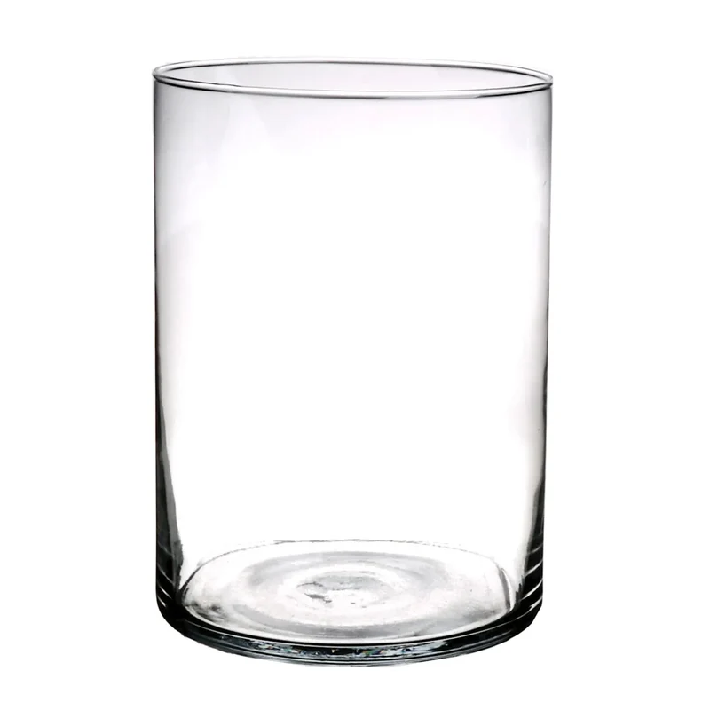 Vaso in vetro di forma cilindrica trasparente per fiori, acqua e piante