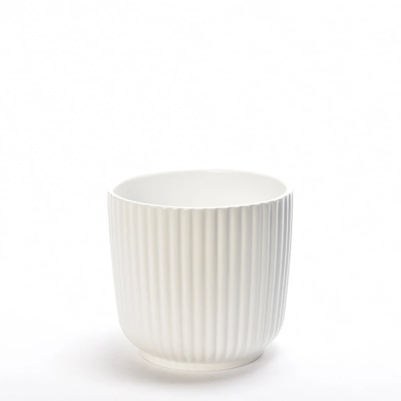 Porta vaso in ceramica "Porto" color bianco per esterno ed interno