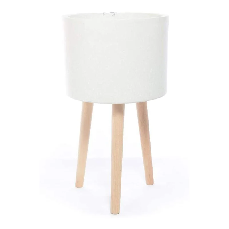 Vaso da esterno "Cachepot"per piante e fiori in fibra di vetro con piedi in Legno