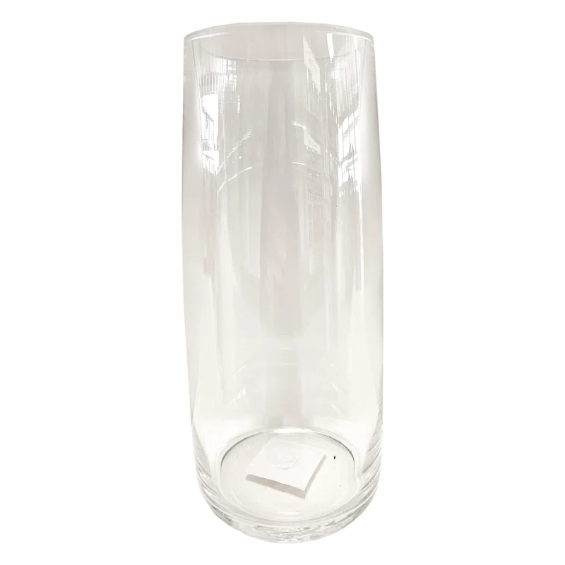 Vaso cilindrico in vetro trasparente per piante e fiori da giardino h 25 cm