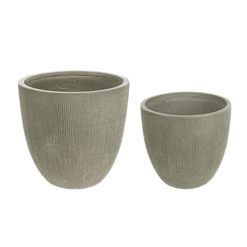 Set di vasi per esterno Brush To da balcone color salvia rotondi