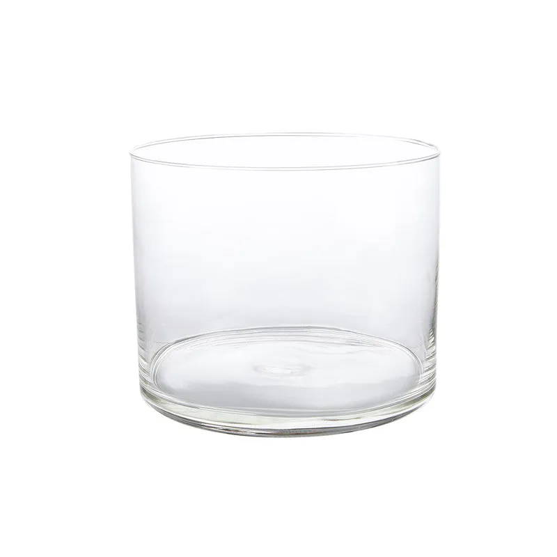 Vaso cilindrico in vetro trasparente per piante e fiori da giardino