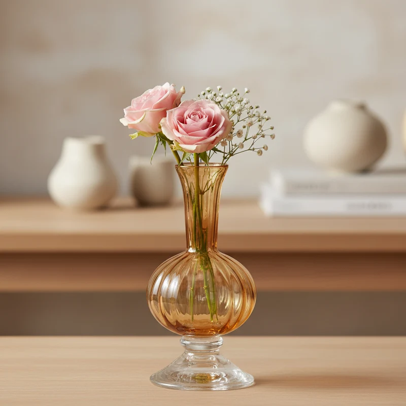Vaso anfora elegante con base per fiori decorazione arredo ambiente interno