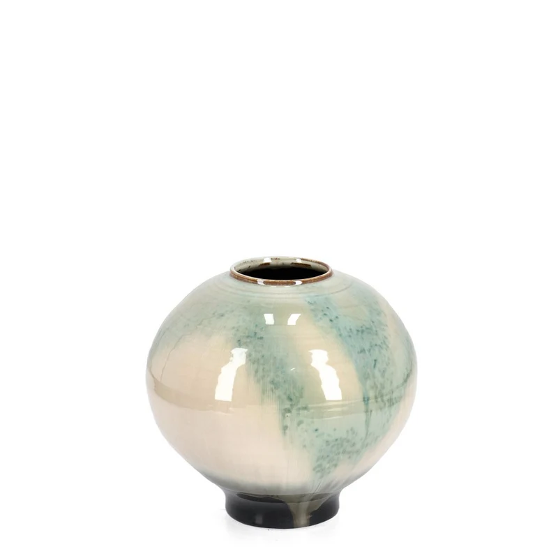 Vaso "Coira" tondo in terracotta smaltata per uso esterno Ø 30 cm
