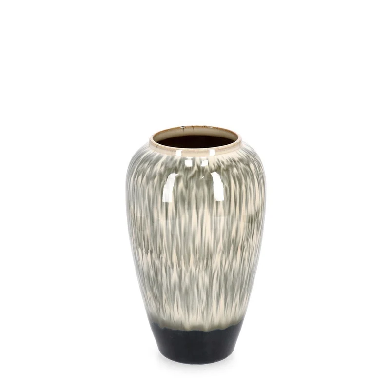 Vaso "Coira" bombato in terracotta smaltata per uso esterno h 40 cm