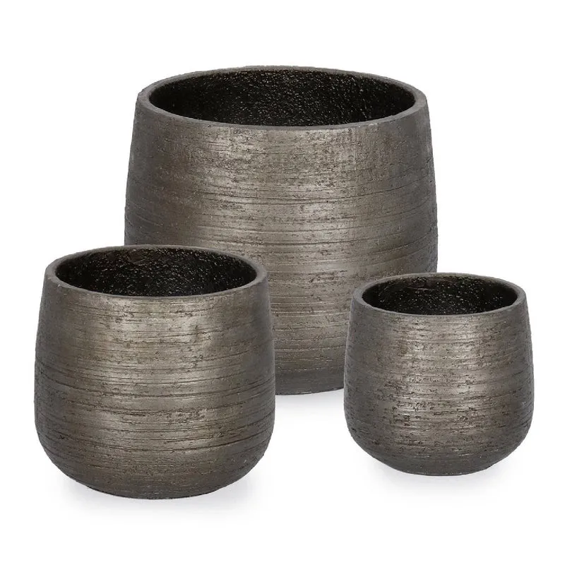 Set 3 Vasi Emei Bassi per uso interno ed esterno