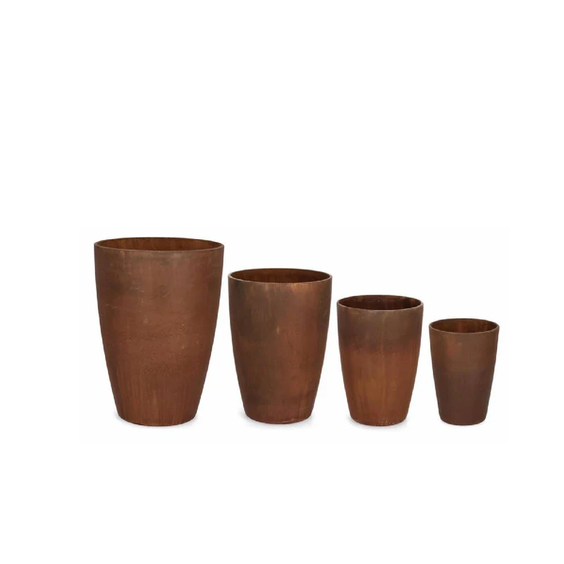 Set di 4 Vasi Meili Tondi Rustici per uso interno ed esterno