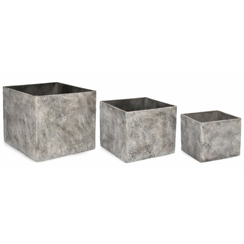 Set di 3 Vasi Meili Quadrati Alti