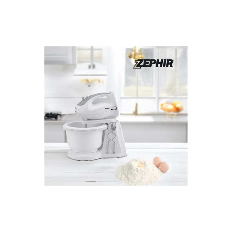 Sbattitore con Ciotola Zephir ZHC464 250W 2 L – Mixer Elettrico con 5 Velocità e Fruste in Acciaio