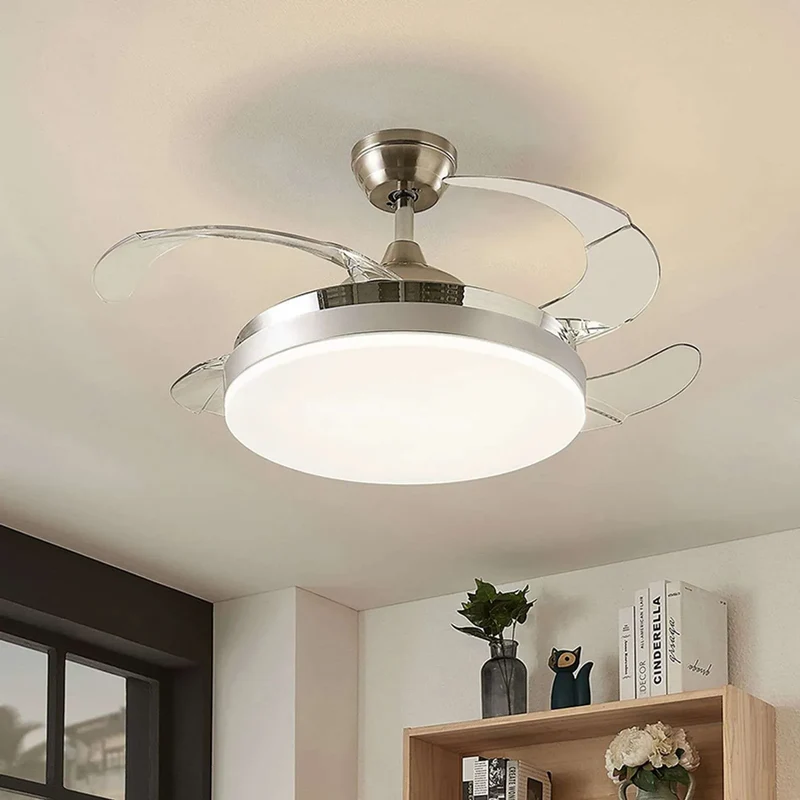 Ventilatore a motore con pale a scomparsa da soffitto
