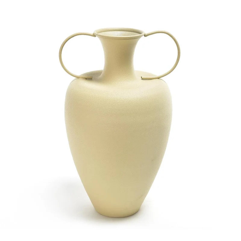 Vaso bottiglia tondo con manici, in metallo per uso interno ed esterno Ø 20 cm