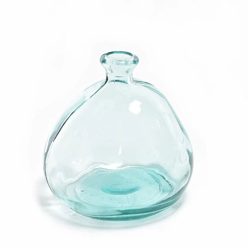 Vaso a forma di bottiglia in vetro liscio, decorazione per arredo casa