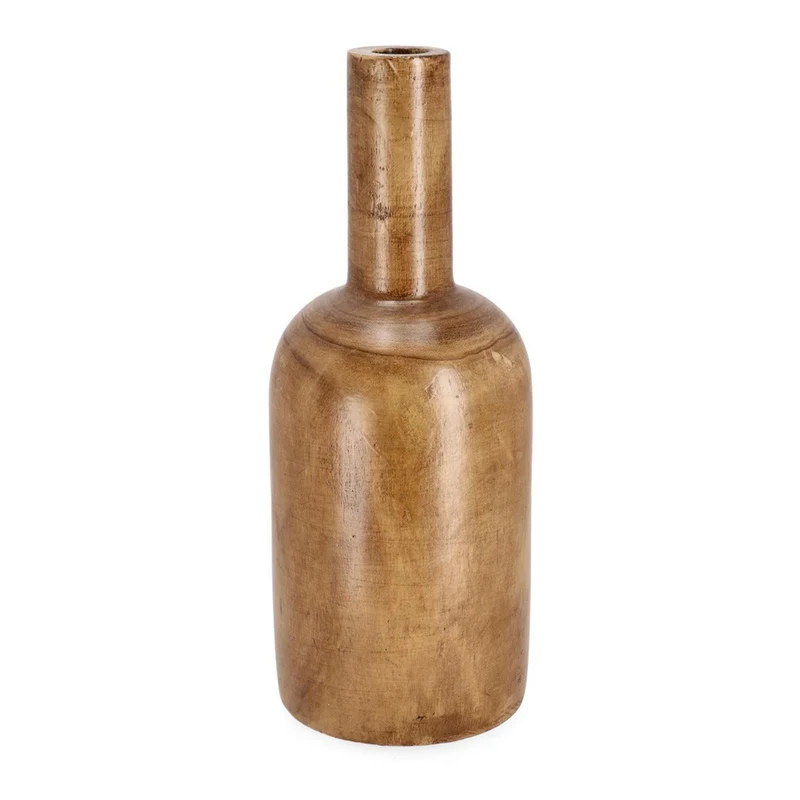 Vaso decorativo "Jambo" a forma di bottiglia in legno, da h 40 cm