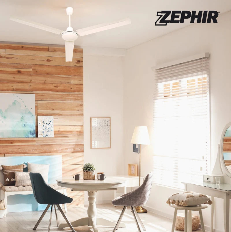 Zephir ZFS8124 Ventilatore da Soffitto Industriale Ø142 cm 3 Pale in Metallo 5 Velocità