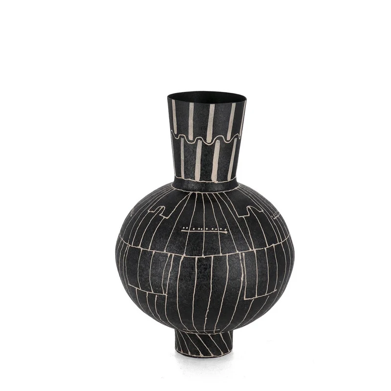 Vaso bottiglia "Siva" in metallo per uso interno ed esterno h 33 cm