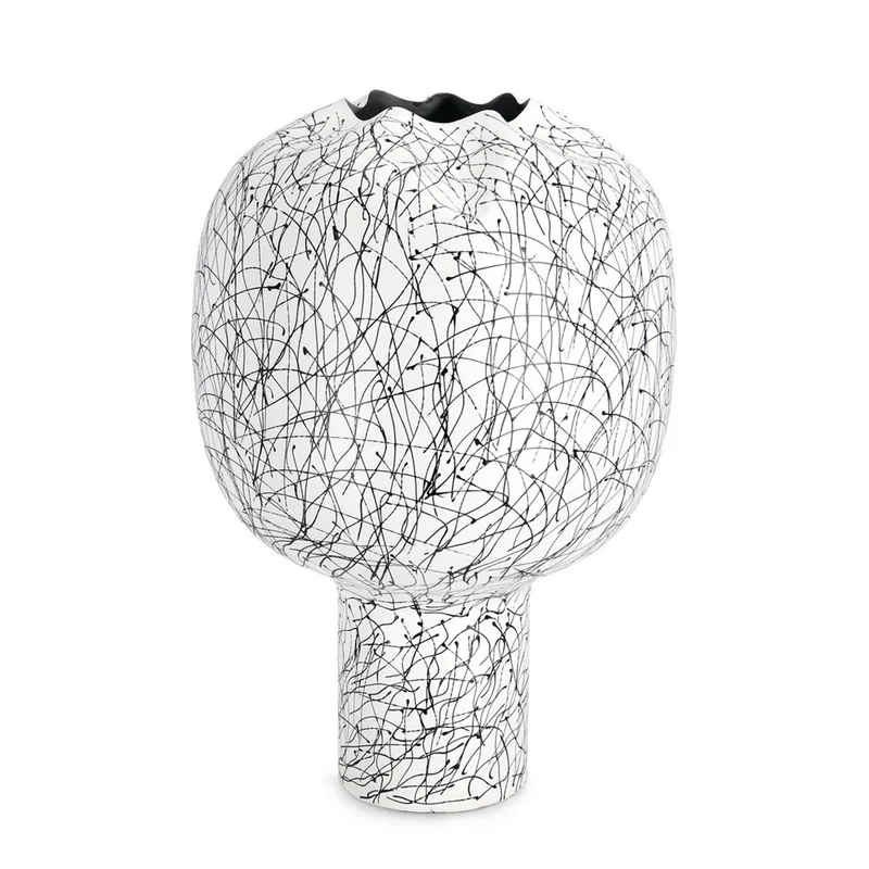 Vaso bottiglia "Raini" in metallo bianco per uso interno ed esterno h 50 cm