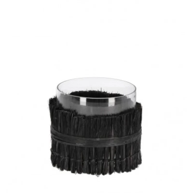 Vaso "zhob" cilindrico nero prodotto fatto a mano