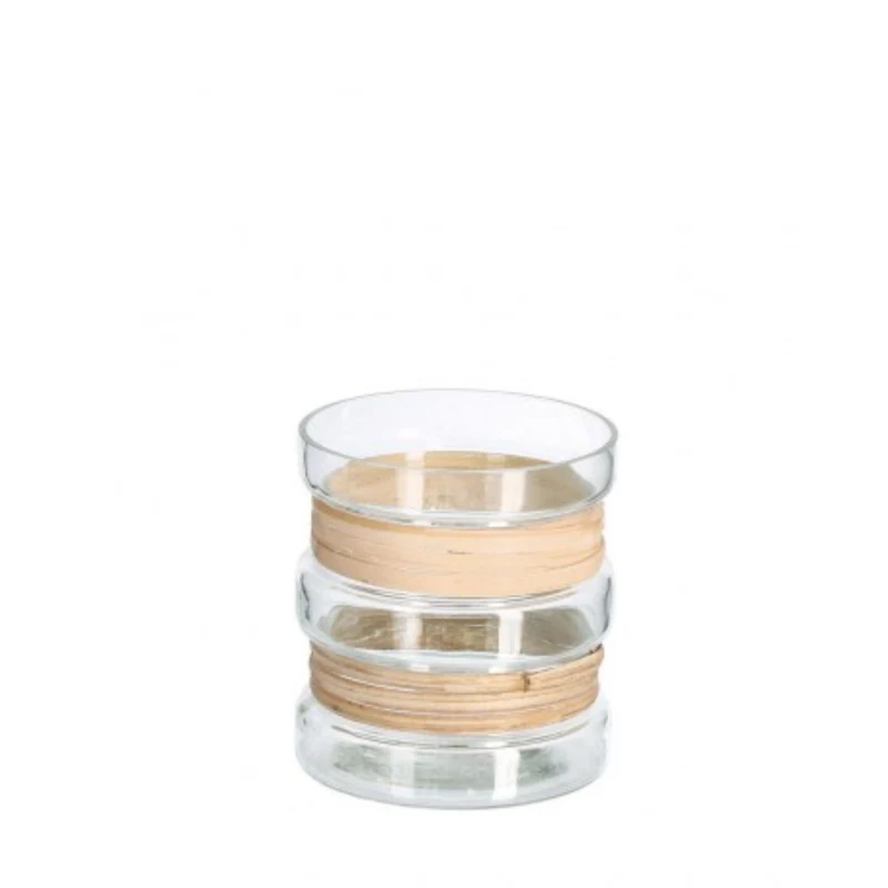 Vaso "zhob" naturale in vetro lavorato a mano