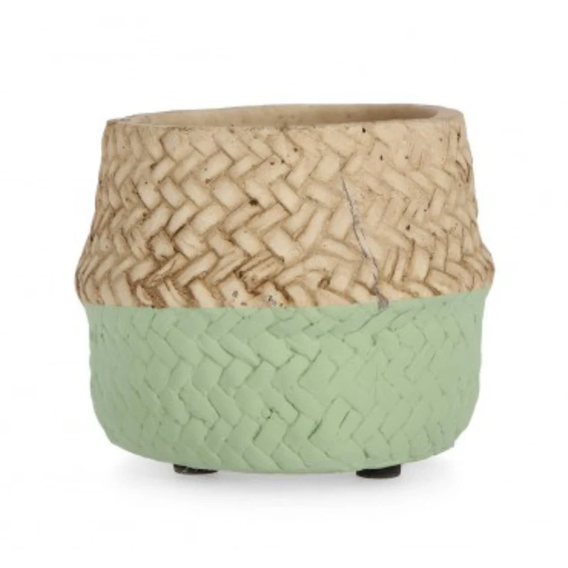 Vaso per uso interno "brazil" tondo naturale cemento Ø10x8h