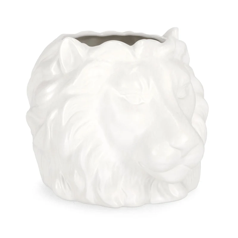 Vaso jaiden leone bianco, dolomite per uso interno ed esterno 27 x 23,1 x h 20,5cm