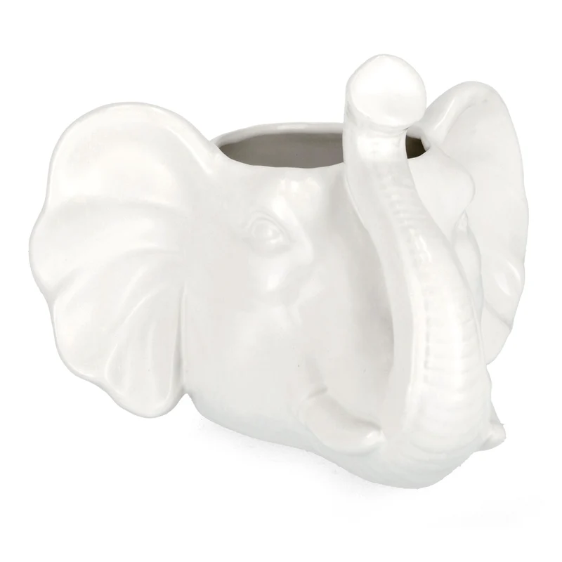 Vaso jaiden elefante bianco, dolomite per uso interno ed esterno 26 x 28 x h 19,5cm