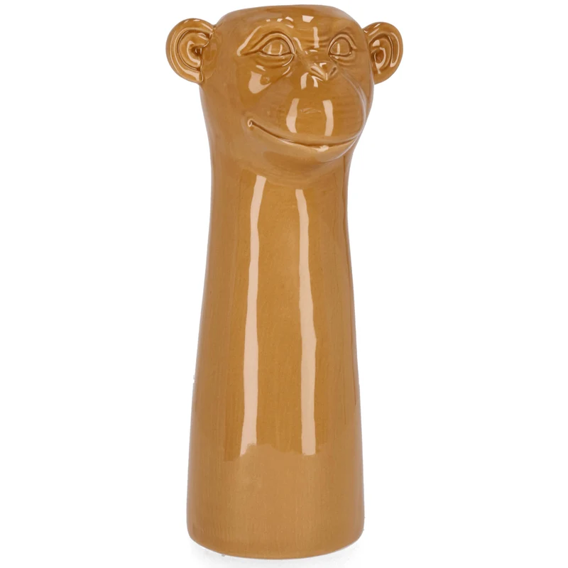 Vaso jaiden scimmia alto marrone, dolomite per uso esterno ed interno 11,5 x 11,5 x h 31,5cm