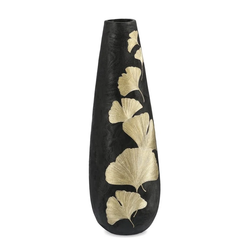 Porta vaso "Bilboa" ginkgo, color marrone e oro da 95 cm
