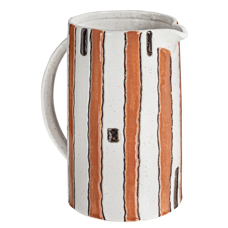 Vaso caraffa etnic marrone in ceramica