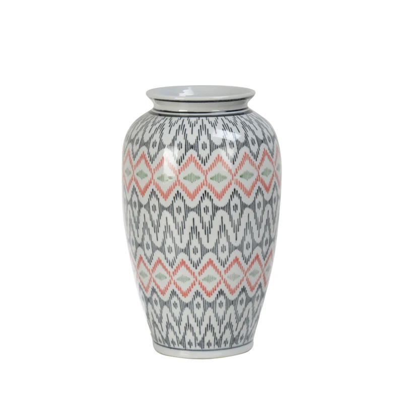 Vaso decorativo congo bombato in porcellana h 27 cm