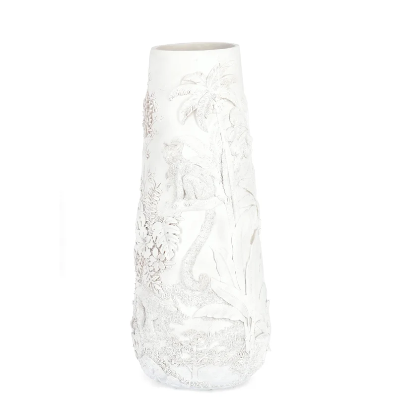 Portavaso decorativo da interno bangli bianco in poliresina h 82,5 cm